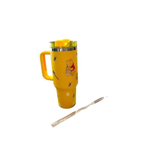 Stanley 40oz Quencher H2.0 Winnie the Pooh Themed Yellow Tumbler NWT - Picture 3 of 8